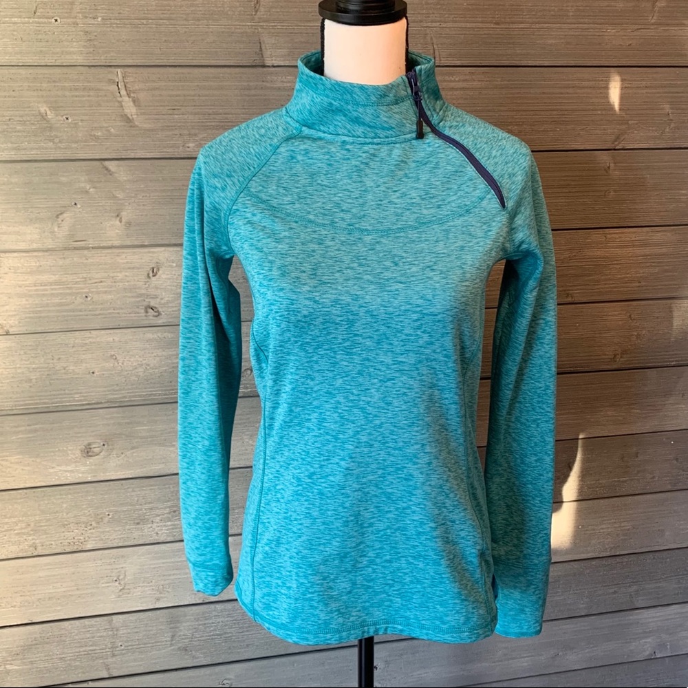 Eddie Bauer teal workout fleece size zip sz small